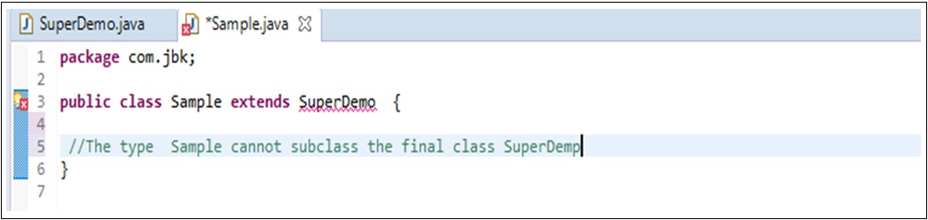 Final Keyword Example Final Keyword Example