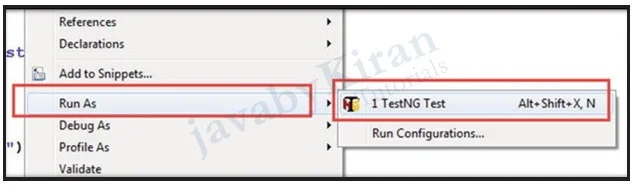 Run TestNG test file Run TestNG class