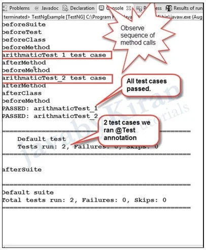 Console TestNG console in Eclipse