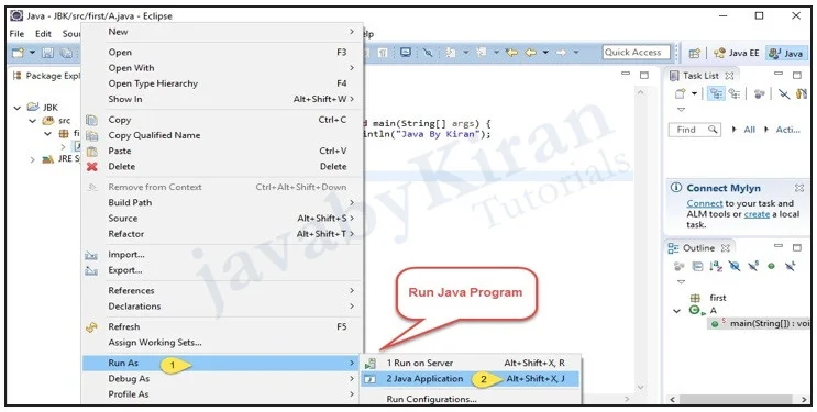 steps to create new project in eclipse