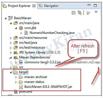 Our Project is packed as Jar maven project explorer