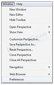 Step 1. Click on Window and then Click on Preferences. maven local repository in eclipse