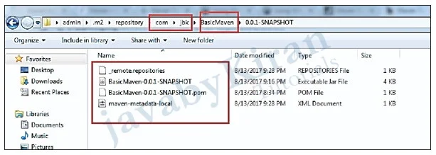 Local Repository included. maven local repository in eclipse