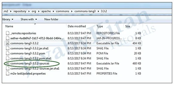 Select commons-lang3-3.3.2-sources configuring maven download source and javadoc
