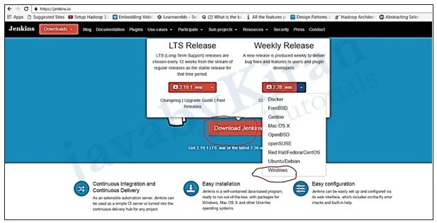 Step 1. Download the jenkins.war file. steps to configure jenkins