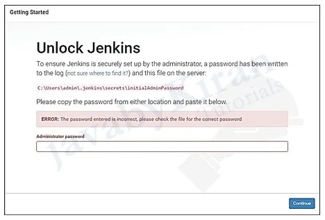 Step 5. We will have to Unlock Jenkins. steps to configure jenkins