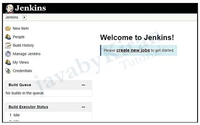 Jenkins Welcome Page. steps to configure jenkins