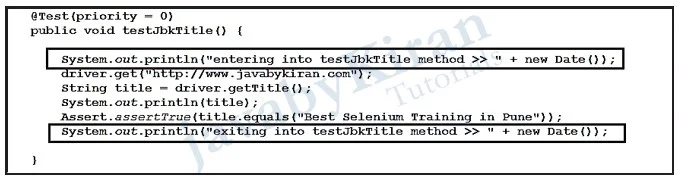 Test Case Example test case log example