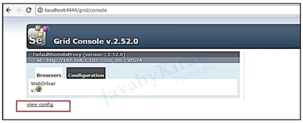 Selenium Grid Console selenium grid console