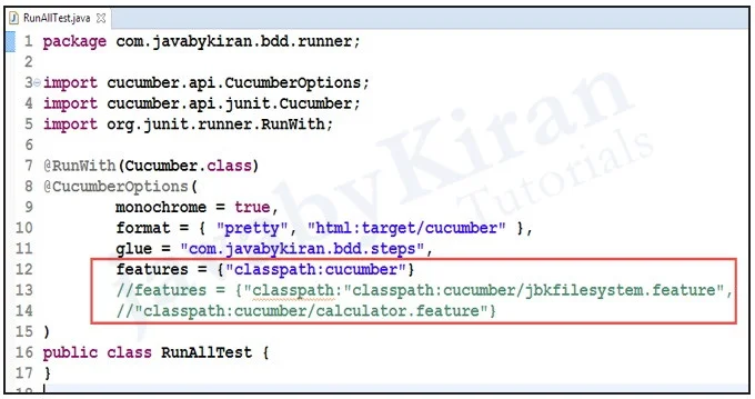 Give Multiple Feature Files Path give multiple feature files path in cucumber