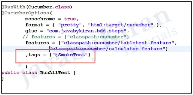 Cucumber Tags Example cucumber tags example