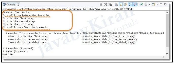 Cucumber Hooks Example Output cucumber hooks example output