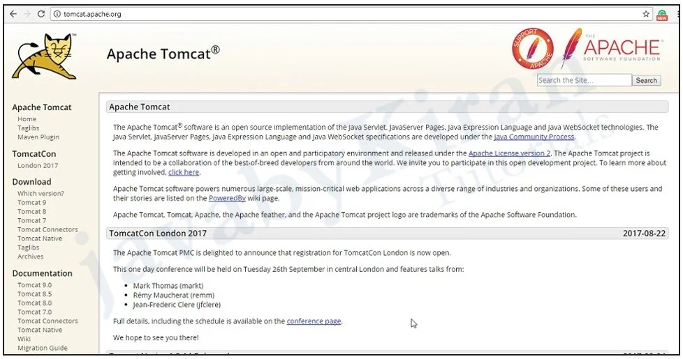 Go to official Tomcat Website. apache tomcat server installation