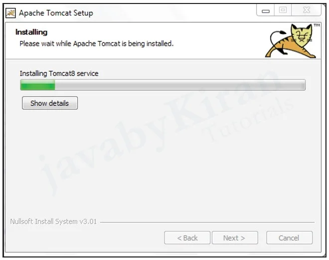 Tomcat Server Installation Window. apache tomcat server installation