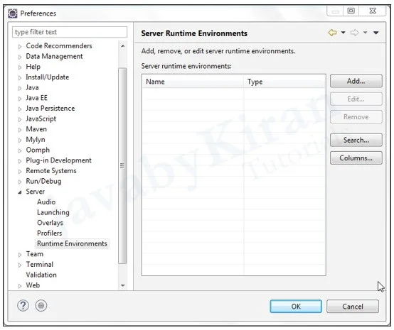 Click on Add Button. web application using tomcat server