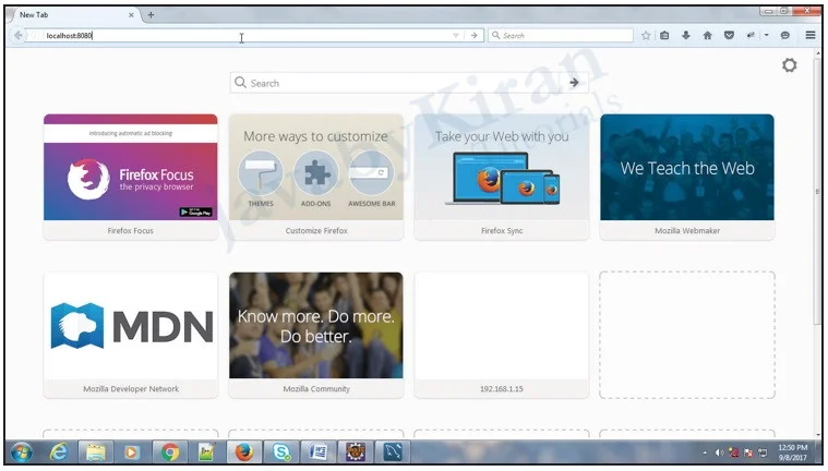 Open browser and type ‘localhost:8080’ web application using tomcat server