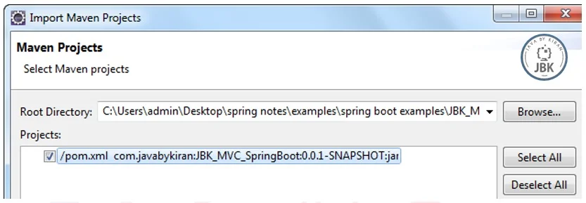 Import Maven Projects import maven projects in eclipse