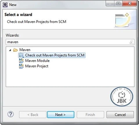 Select Wizard Select Wizard for Maven Project
