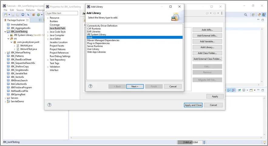 Adding JUnit Library to Java Project Adding JUnit Library to Java Project